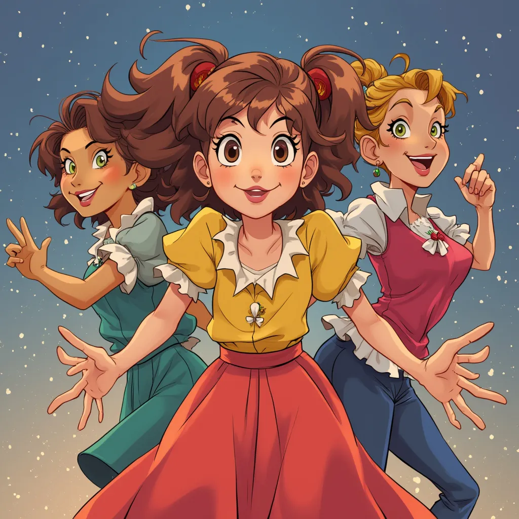 Animación 2D de personajes coloridos